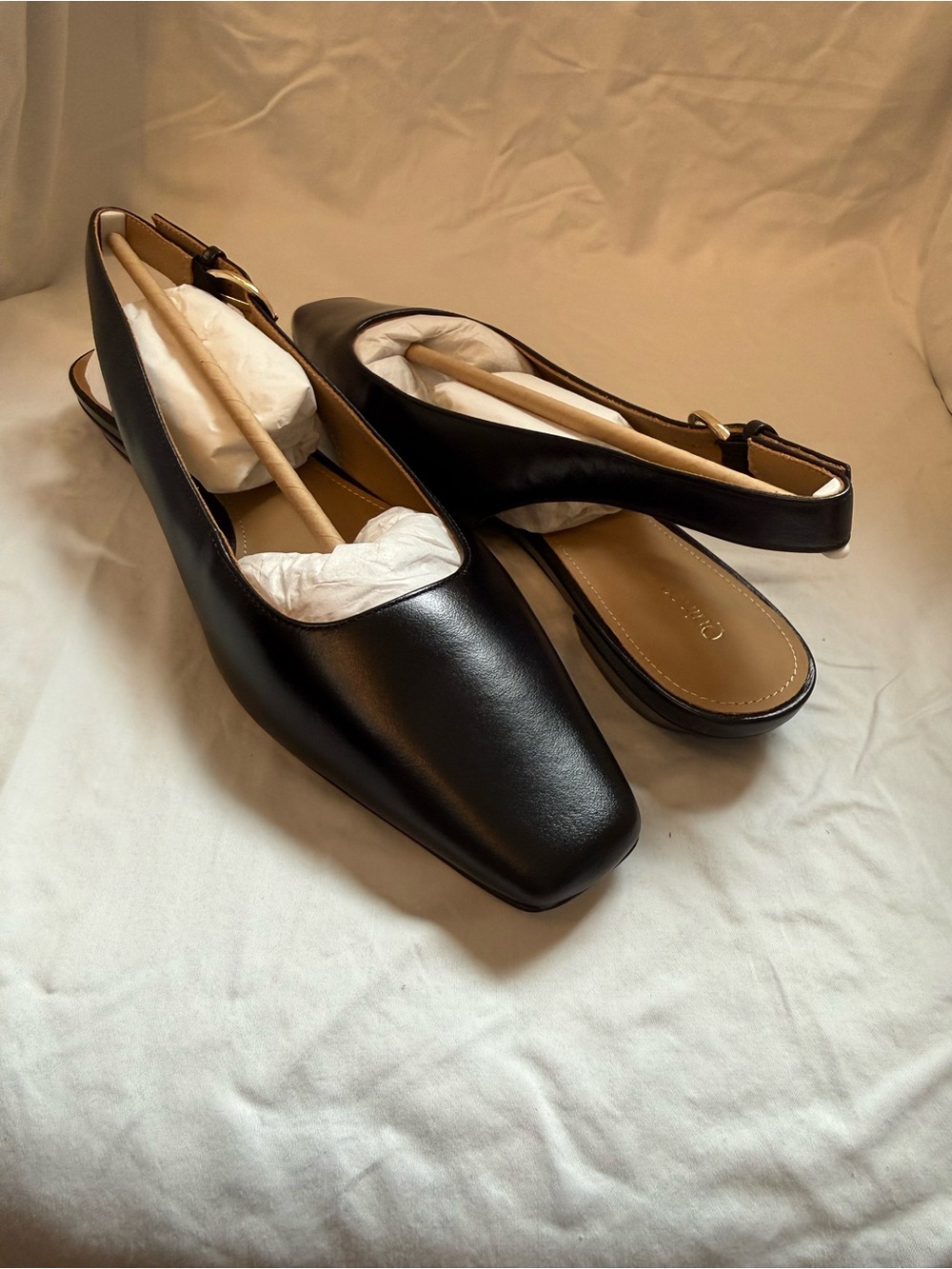 Women’s Quince Leather Slingback Flats. Size 9.5. Black.  NWB